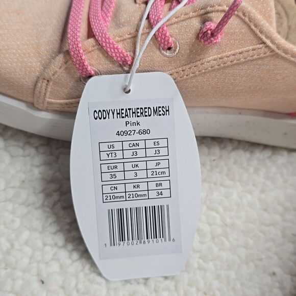 NWT Hey Dude Cody Heathered Knit Mesh Sneakers YT3 Pink - Picture 5 of 7